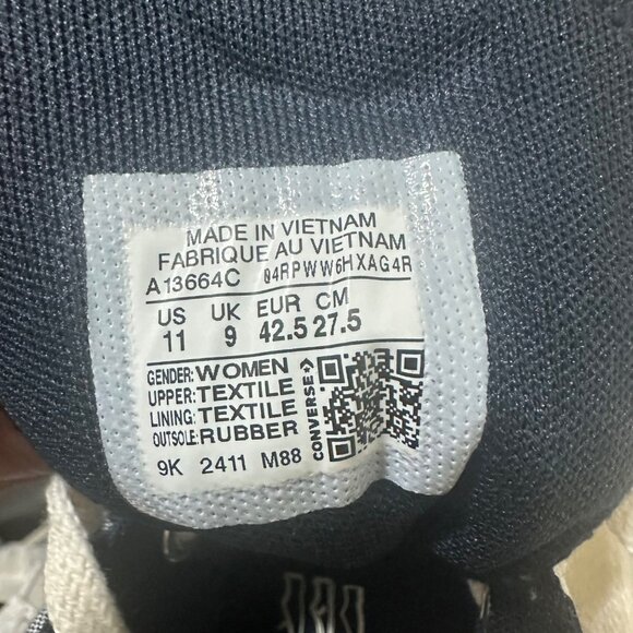 ❤️Converse Chuck Taylor Lift Platform Gingham 11 Women's Shoes Navy White A13664 - Picture 15 of 15